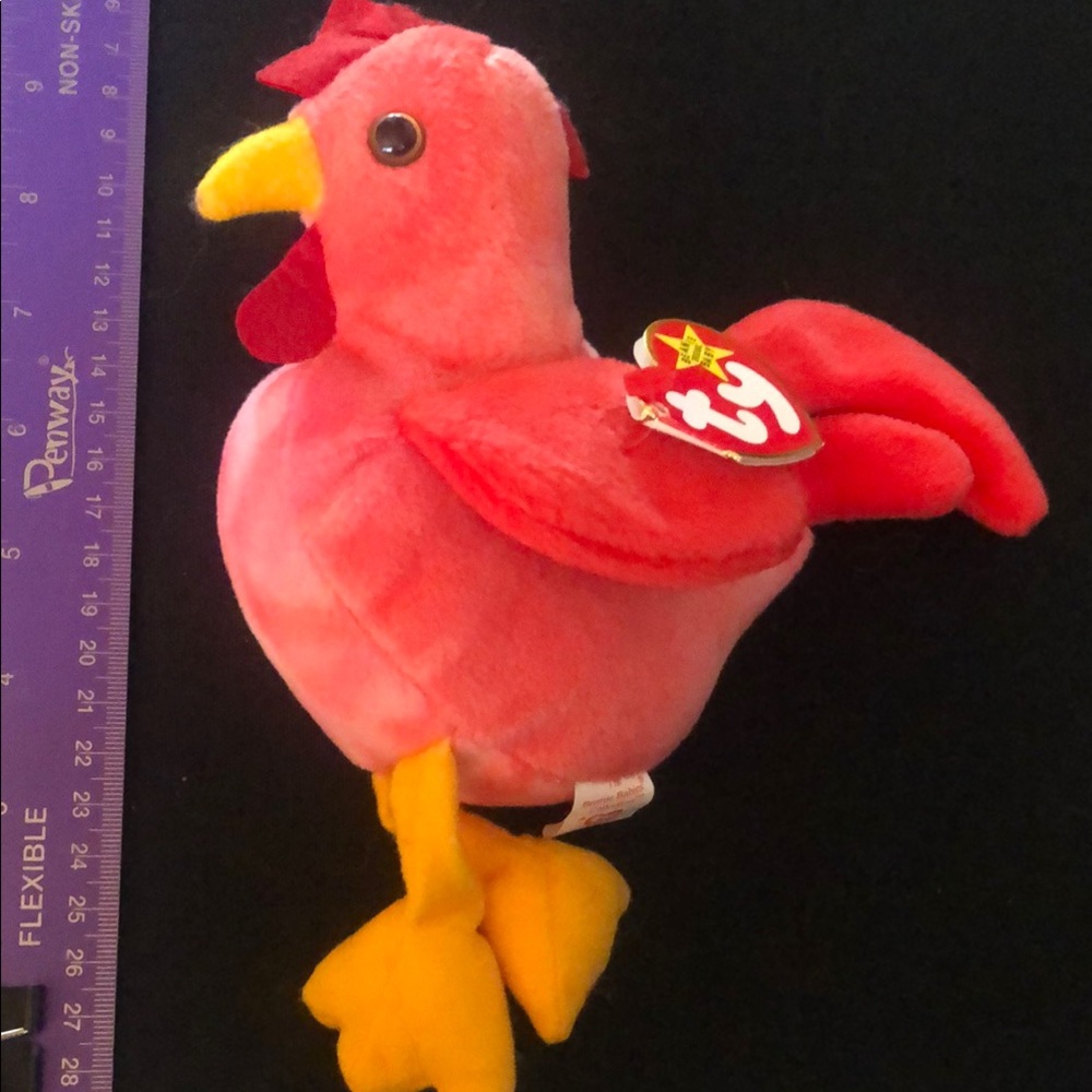 Ty Red and Yellow Plush Rooster
